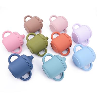 China Wholesale Eco-Friendly BPA Free Kids Drink Cups Learning Baby Exercising Cup Sippy Cup Non Spill Reusable Drink BPA Free Silicone for sale