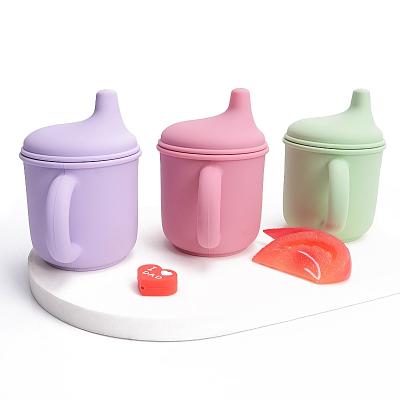 China BPA Free Sippy Cup Sublimation Tumblers Silicone Drinking Reusable Empty Sippy Cuop Straw for sale