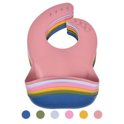 China Washable Popular Promotional Custom Baby Bibs Set Bpa Free Wholesale Silicone Printed Silicone Bib for sale