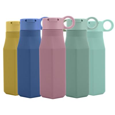 China Bottled Water Drinkware School Outdoor Sport Sustainable Portable Drinks Silicone Custom Kids Insulated Water Bottle for sale