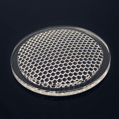 China Led Lenses Custom Angle LED Flashlight Shape Large Anti-Glare Glass Housing Honeycomb 70mm for sale