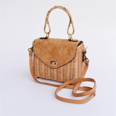 China Korean Horizontal Square Buckle Medium Bag Woven Small By Soft Interior Fashion Solid Color Bag Handle Patch Bag Khaki Square for sale