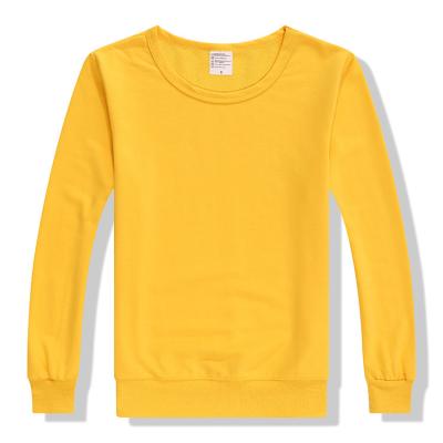 China Custom Embroidery Anti-pilling Round Neck Mens Terry Pullover Sweatshirt Yellow Round Hoodies for sale