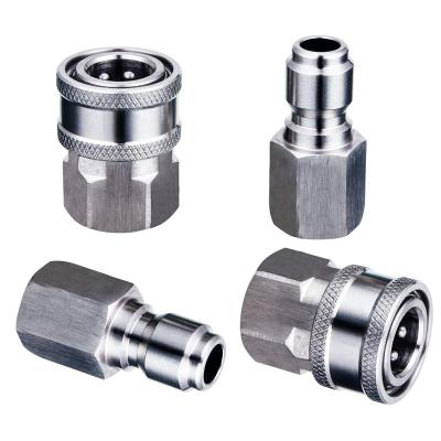 China New China-Chic 2 Pack 5000PSI High Pressure Car Washing Connector Washer Adapters Stainless Steel 3/8 Quick Connect to 3/8 NPT Male Kit for sale