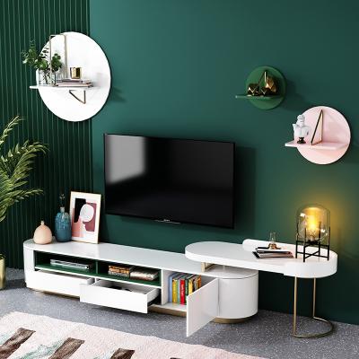 China Wholesale White Luxury Modern Expandable TV Wall Stands Living Room TV Cabinet Furniture 2020 for sale