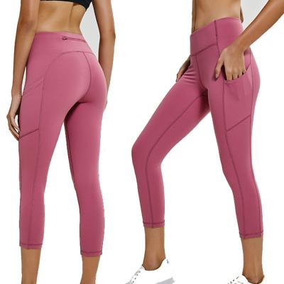 China Wholesale 2019 New Women Yoga Side Antibacterial Capri Pants Pocket Capri Gaiters Gym Wear for sale