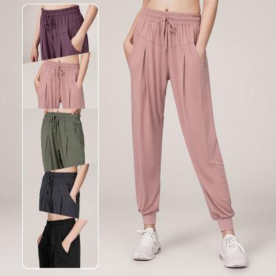 China 2021 Women Harem High Quality Loose Jogger Antibacterial Waist Jogger Pants High With Side Pocket for sale