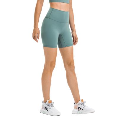 China Antibacterial Women No Waisted High No Front Seam Girls Shorts Set Two Piece Gym Shorts For Workout Running for sale