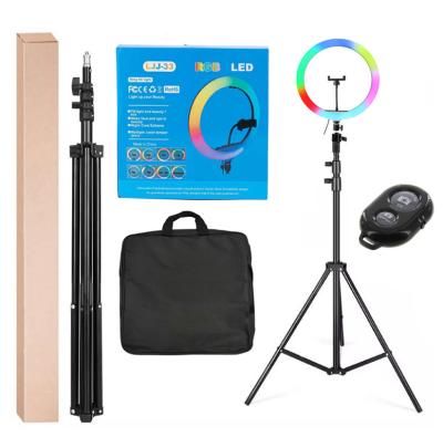 China 13 inch PORTABLE RGB Ring Light Color Modes with Stand Phone Holder and Dimmable Remote Shutter for Makeup TikTok YouTube Video for sale