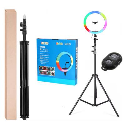 China Hot Sale 14 Inch PORTABLE 36cm RGB 2100mm Full Color LED Ring Light for sale