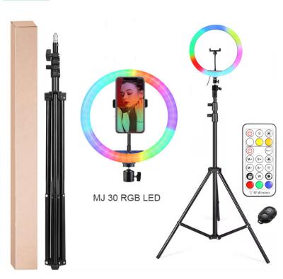 China MJ30 PORTABLE 12inch RGB LED Soft Ring Light, RGB Flash Ring Light for Camera Smartphone YouTube Video Shooting for sale