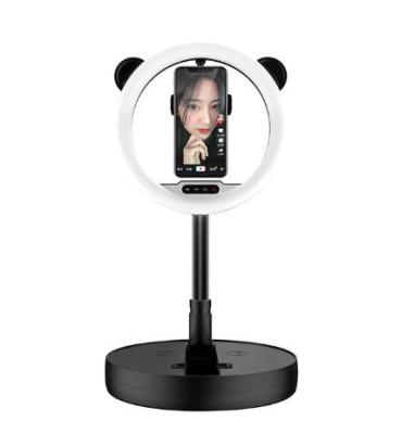 China Light Pink Circle Folding Ring Light Beauty LED Collapsible Ring Fill Ring Light with Stand and Phone Holder for sale