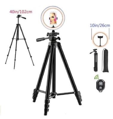 China Plastic+ ABS 26cm Photo Ring Light Led Wireless Remote Selfie Ring Light Phone Lamp Photography Lighting Tripod for sale