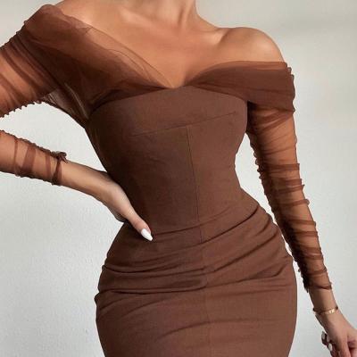 China High Quality Anti-Static Ladies Lace Up Solid Orange Sexy Fashion Casual Mini Sleeve Bodycon Dresses for sale