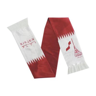 China Promotional Qatar Flag Polyester Long Custom Printing Fan Scarf for sale