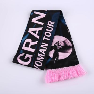 China Long Promotional Custom Printing Polyester Fan Scarf for sale