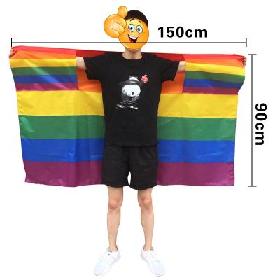 China Cheap Promotional Hanging Body Flag Cape Rainbow Custom 3 x 5 Polyester Feet for sale