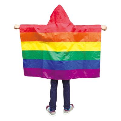 China Cheap Fast Delivery LGBTQ Pride Rainbow Body Flag With Hanging Gay Hat for sale