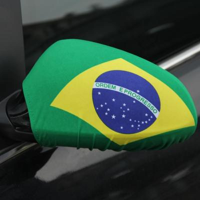 China Brazil Car Side Rear View Mirror Flag Hanging Custom Printing Cover for sale