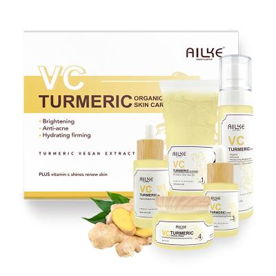 China Custom Private Label Anti-Acne Turmeric Illuminating Facial Care Set Whitening for sale