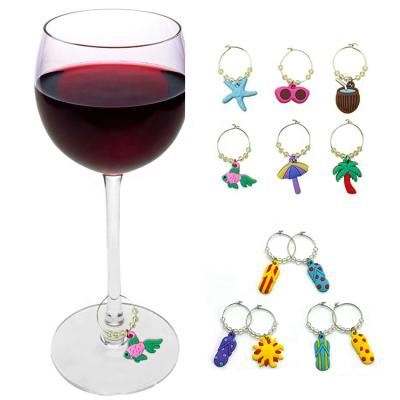 China Viable 12 Pieces Beach Themed Wine Glass Charm Jewelry Wine Charms For Gift Wine Lover for sale