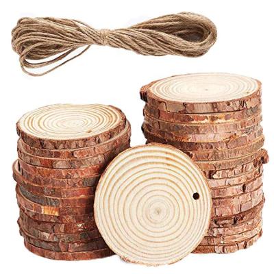 China Europe DIY Wood Craft Natural Wooden Slices For Christmas Wedding Ornament for sale