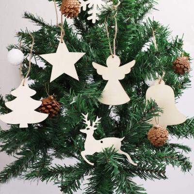 China Eco-friendly Amazon DIY Hot Selling Unfinished Wooden Christmas Decoration Home Ornaments for sale