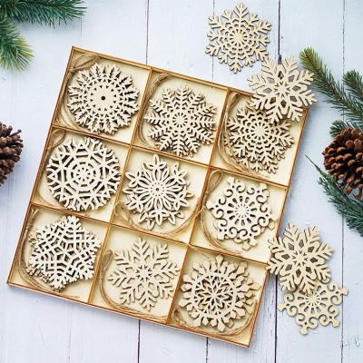 China 4 Inch DIY Eco-Friendly Unfinished Christmas Decoration Ornaments Snowflake Cutouts for sale