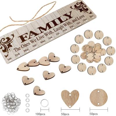 China Europe 2021 Newcomers Wall Hanging Birthday Family Wooden Calendar for sale