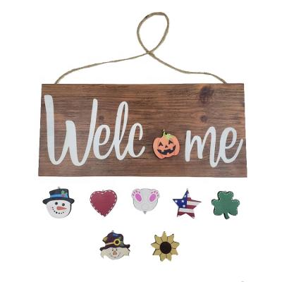 China Europe Fashionable Custom Interchangeable Welcome Sign For Front Door Entrance Wall Decoration for sale