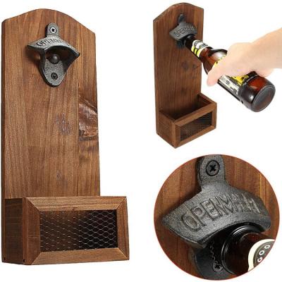 China Disposable Amazon Success Personalized Wooden Bottle Opener With Net Gifts For Parents for sale