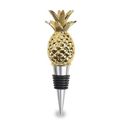 China Wholesale viable metal stainless steel champagne bottle stopper pineapple wine stopper for wine bottles for sale