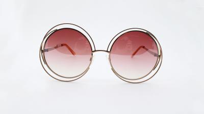 China Ladies' fashion accessories Metal sunglasses 2019 fashion design UV 100% Round idea for sale