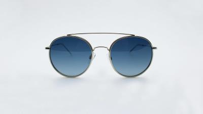 China Unisex Round new fashion Sunglasses metal double bridge driving glasses UV 400 for sale