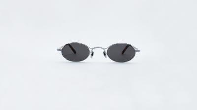 China Fashion Men Women Retro Small Oval Sunglasses Titanium Frame Shades Unisex Eyewear for sale