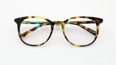 China Retro Tortoise Handmade Acetate Frames Mens Womens Vintage Daily Non-prescription Eyeglasses Frames with Clear Lens for sale