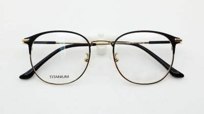 China Non Prescription Glasses Frame with Titanium Optical Eyeglasses for Men Women Two tnoe Colors Fashion Crestive Designer for sale