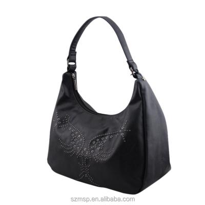 China Fashion rivet butterflying PU leather handbag, hobo bowling bag for sale