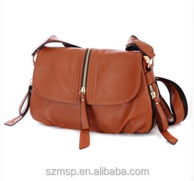 China Fashion Leisure Street PU Lady Khaki Leather Luxury Shoulder Bag,Weekend Body Lid Crossbody Bag for sale