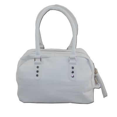 China Lady City Fashion PU Woman Pure White Leather Handbag Shenzhen Factory for sale