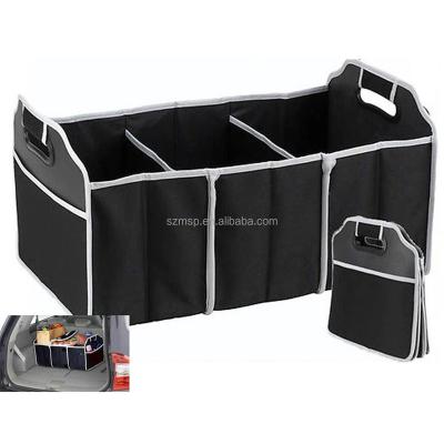 China Heavy Duty Trunk Organizer Foldable Polyester Car Trunk Storage Organizer Bag for sale