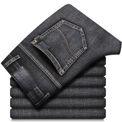 China New Dark Gray Men's Jeans 2021Wholesale Breathable Form-fitting Pants Casual Denim Pants In Stock for sale