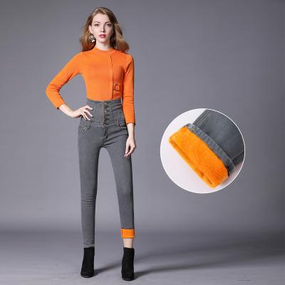 China Wholesale 2021 Breathable Winter Plus Size High-waisted Velvet Women's Stretchy Warm Pants Small Pencil Pants Fashion Style for sale