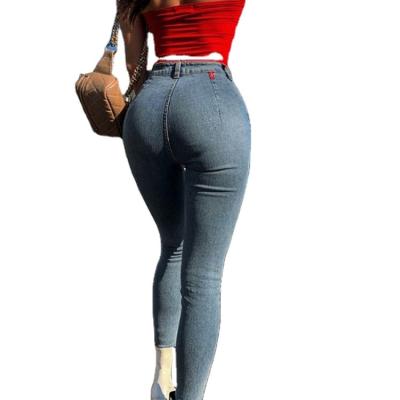 China 2021 Old fashion classic style high-waisted high-waisted stretch jeans lady's breathable sexy pants small waist-foot for sale