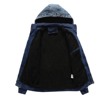 China Casual Style Mens Winter Hooded Jackets Waterproof Jackets Mens Denim Cotton Coats for sale