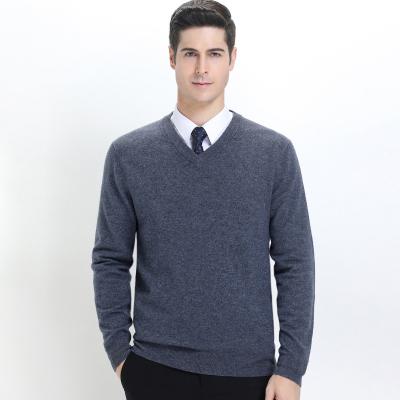 China 2021 winter brand cashmere sweater breathable wholesale v-neck thickened sweater middle-aged men's neck pullover sweater for sale