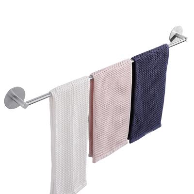 China Modern Punch 110-70 Bathroom Towel Rack sus304 Stainless Steel Self Adhesive Free Drawing Silver Towel Rack Hanging Shelf for sale