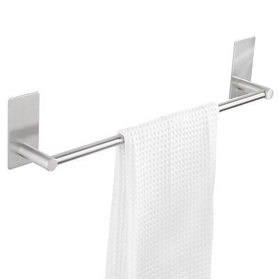 China 304 Stainless Steel Modern Single Bar Towel Rack Without Hook Small Size Toilet Punch Holder Bathroom Towel Rack for sale