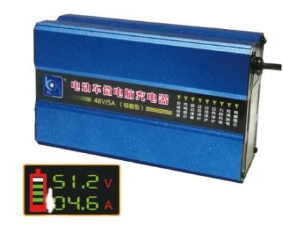 China Automatically 48V12A lead acid battery charger lithium battery lifepo4 chargers for e-rickshaw scooter e-bike 17X6X7.8cm for sale