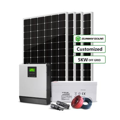 China Home 5kw Off Grid Solar Power System With Inverter 120V Solar System 5Kw Off Grid Solar System Complete for sale